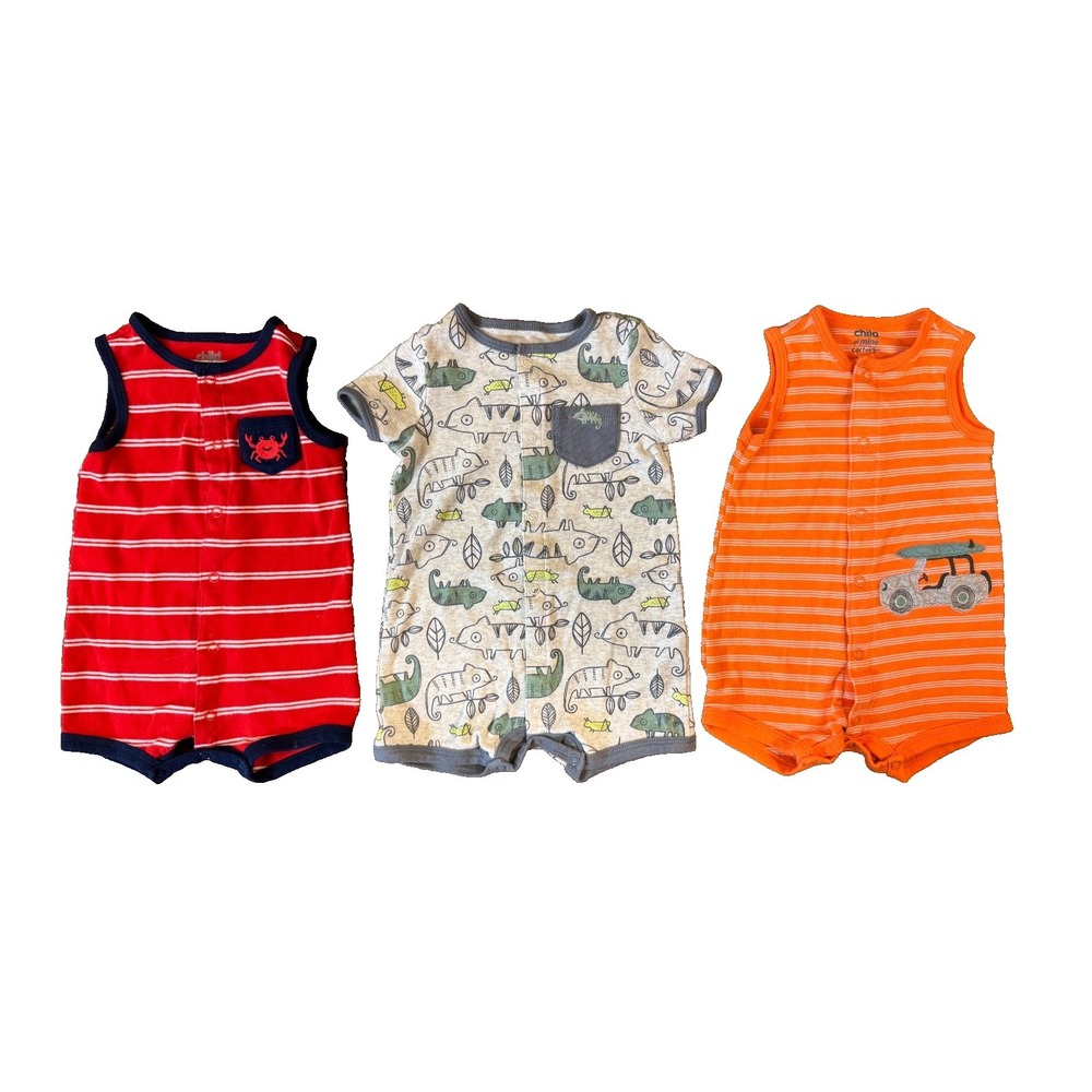 Baby Boy 3/6‎ Months Lot Outfits Shorts Shirts Summer Sets Animal Stripe Bundle